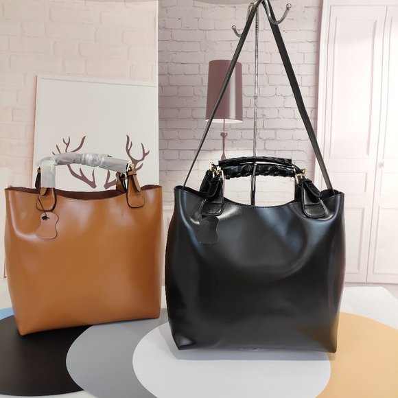 Leather Shoulder bag / tote bag with long strap - Picture 3 of 8